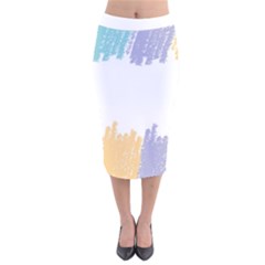 Border Frame Colorful Brush Strokes Velvet Midi Pencil Skirt by Pakjumat