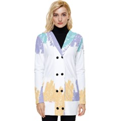 Border Frame Colorful Brush Strokes Button Up Hooded Coat  by Pakjumat