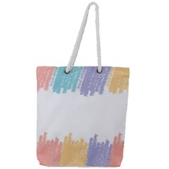 Border Frame Colorful Brush Strokes Full Print Rope Handle Tote (large) by Pakjumat