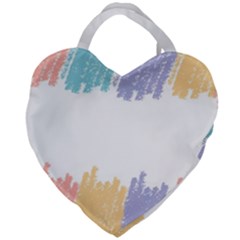 Border Frame Colorful Brush Strokes Giant Heart Shaped Tote by Pakjumat