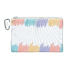 Border Frame Colorful Brush Strokes Canvas Cosmetic Bag (large) by Pakjumat