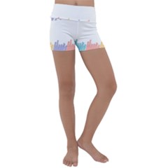 Border Frame Colorful Brush Strokes Kids  Lightweight Velour Yoga Shorts by Pakjumat