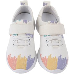 Border Frame Colorful Brush Strokes Kids  Velcro Strap Shoes by Pakjumat