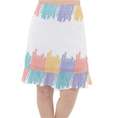 Border Frame Colorful Brush Strokes Fishtail Chiffon Skirt by Pakjumat