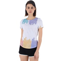 Border Frame Colorful Brush Strokes Back Cut Out Sport T-shirt by Pakjumat