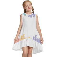 Border Frame Colorful Brush Strokes Kids  Frill Swing Dress by Pakjumat