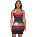 Winter Painting Moon Night Sky Draped Bodycon Dress View1