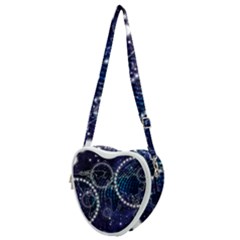 Continents Stars Networks Internet Heart Shoulder Bag by Pakjumat