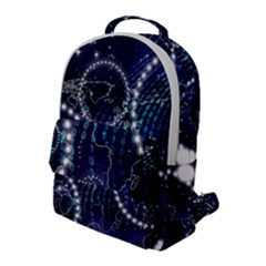 Continents Stars Networks Internet Flap Pocket Backpack (large) by Pakjumat