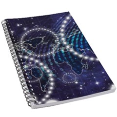 Continents Stars Networks Internet 5 5  X 8 5  Notebook by Pakjumat