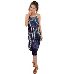 Continents Stars Networks Internet Waist Tie Cover Up Chiffon Dress by Pakjumat