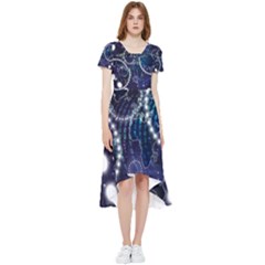 Continents Stars Networks Internet High Low Boho Dress by Pakjumat