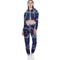 Continents Stars Networks Internet Cropped Zip Up Lounge Set View1