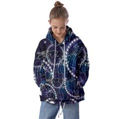 Continents Stars Networks Internet Kids  Oversized Hoodie by Pakjumat