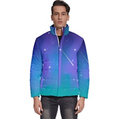 Stars Sky Cosmos Galaxy Men s Puffer Bubble Jacket Coat by Pakjumat