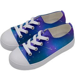 Stars Sky Cosmos Galaxy Kids  Low Top Canvas Sneakers by Pakjumat