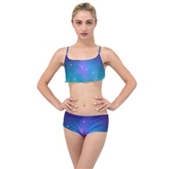 Stars Sky Cosmos Galaxy Layered Top Bikini Set by Pakjumat