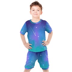 Stars Sky Cosmos Galaxy Kids  T-shirt And Shorts Set by Pakjumat