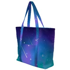 Stars Sky Cosmos Galaxy Zip Up Canvas Bag by Pakjumat