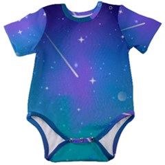 Stars Sky Cosmos Galaxy Baby Short Sleeve Bodysuit by Pakjumat