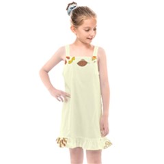 Autumn Border Frame Background Kids  Overall Dress