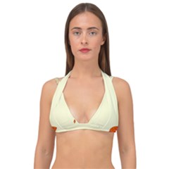 Autumn Border Frame Background Double Strap Halter Bikini Top by Pakjumat