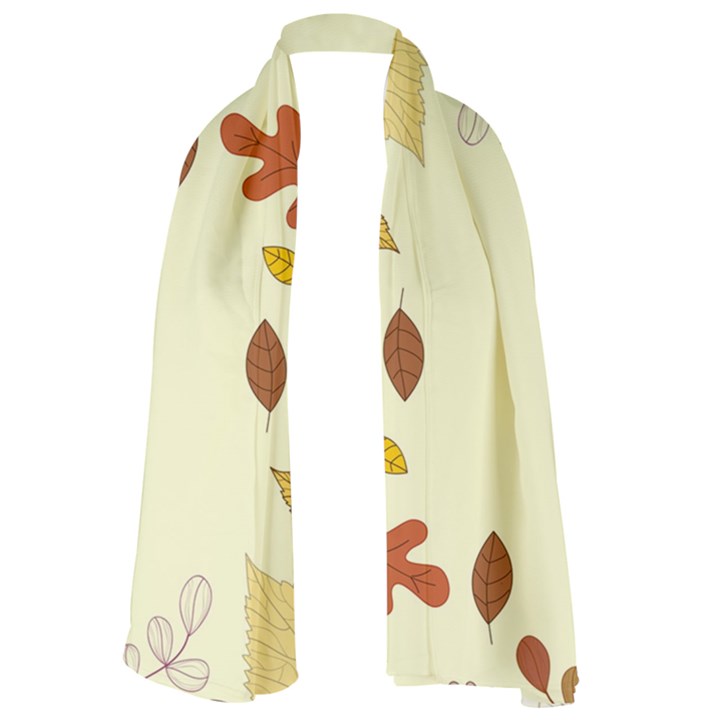 Autumn Border Frame Background Lightweight Scarf 