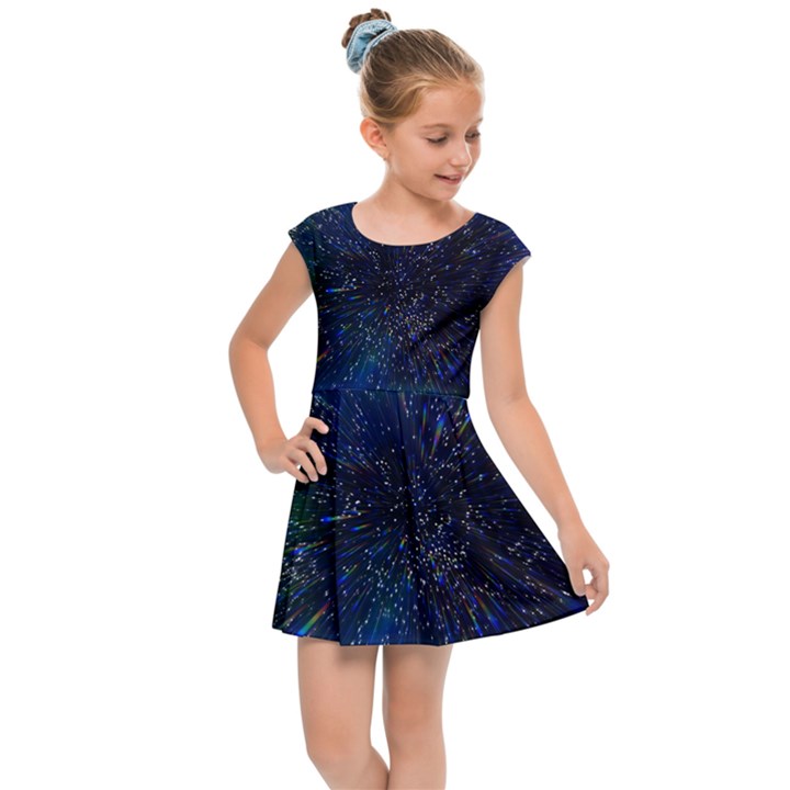 Abstract Background Template Kids  Cap Sleeve Dress