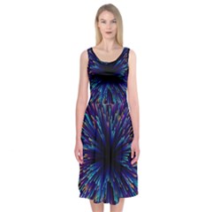 Abstract Beam Blast Midi Sleeveless Dress by Pakjumat