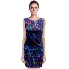 Abstract Beam Blast Classic Sleeveless Midi Dress by Pakjumat