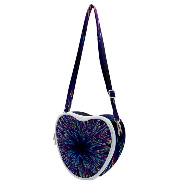 Abstract Beam Blast Heart Shoulder Bag