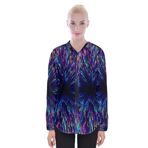 Abstract Beam Blast Womens Long Sleeve Shirt by Pakjumat