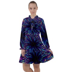 Abstract Beam Blast All Frills Chiffon Dress by Pakjumat