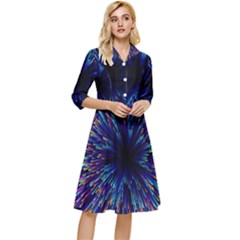 Abstract Beam Blast Classy Knee Length Dress by Pakjumat