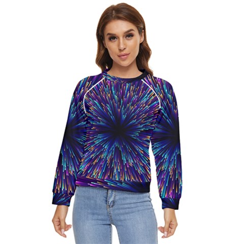 Abstract Beam Blast Women s Long Sleeve Raglan T-shirt by Pakjumat