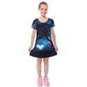 Trees Surreal Universe Silhouette Kids  Short Sleeve Velvet Dress View1