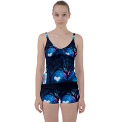 Trees Surreal Universe Silhouette Tie Front Two Piece Tankini by Pakjumat