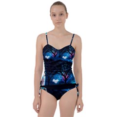 Trees Surreal Universe Silhouette Sweetheart Tankini Set by Pakjumat