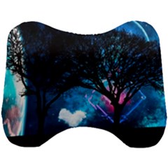 Trees Surreal Universe Silhouette Head Support Cushion by Pakjumat