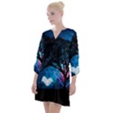 Trees Surreal Universe Silhouette Open Neck Shift Dress View1