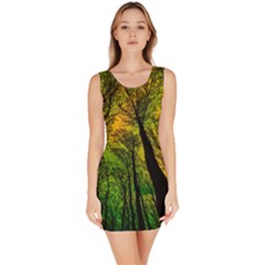 Landscape Night Moon Star Nature Bodycon Dress by Pakjumat