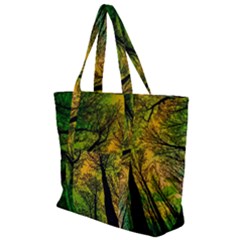 Landscape Night Moon Star Nature Zip Up Canvas Bag by Pakjumat