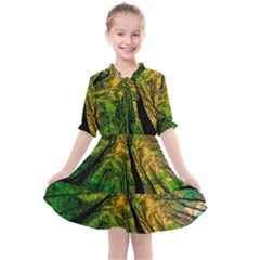 Landscape Night Moon Star Nature Kids  All Frills Chiffon Dress by Pakjumat