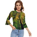 Landscape Night Moon Star Nature Bell Sleeve Top View1