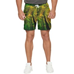 Landscape Night Moon Star Nature Men s Runner Shorts by Pakjumat