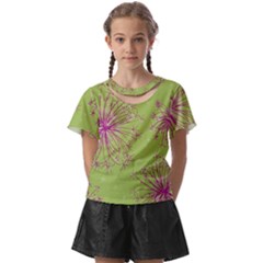 Dandelion Flower Background Nature Flora Drawing Kids  Front Cut T-shirt by Pakjumat