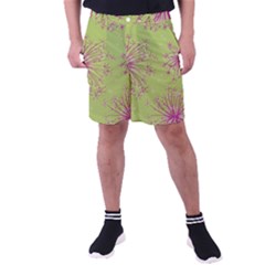 Dandelion Flower Background Nature Flora Drawing Men s Pocket Shorts by Pakjumat