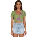 Dandelion Flower Background Nature Flora Drawing V-Neck Crop Top View1