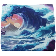 Storm Tsunami Waves Ocean Sea Nautical Nature Seat Cushion by Pakjumat