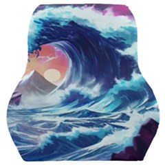 Storm Tsunami Waves Ocean Sea Nautical Nature Car Seat Back Cushion  by Pakjumat